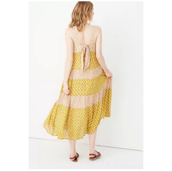 Madewell Print-Mix Midi Tiered Dress Jaipur Floral - Picture 2 of 11